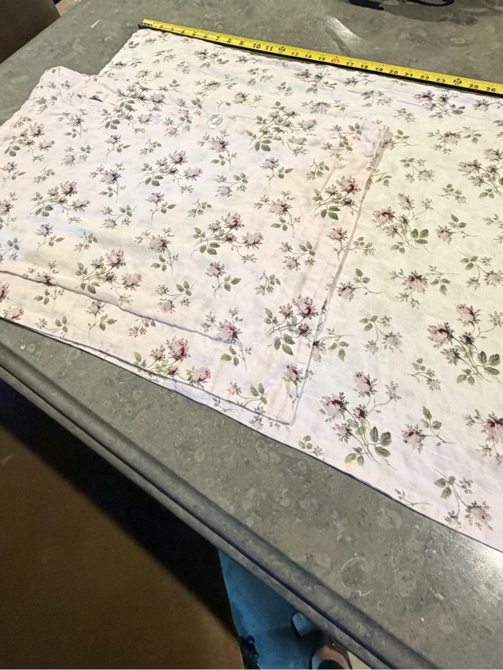 Vintage Bella Notte linen light rose/pale pink PAIR OF STANDARD SHAMS 2” flange